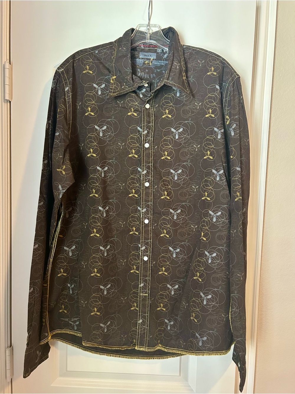 Mexx Men's Dark Brown Patterned Shirt